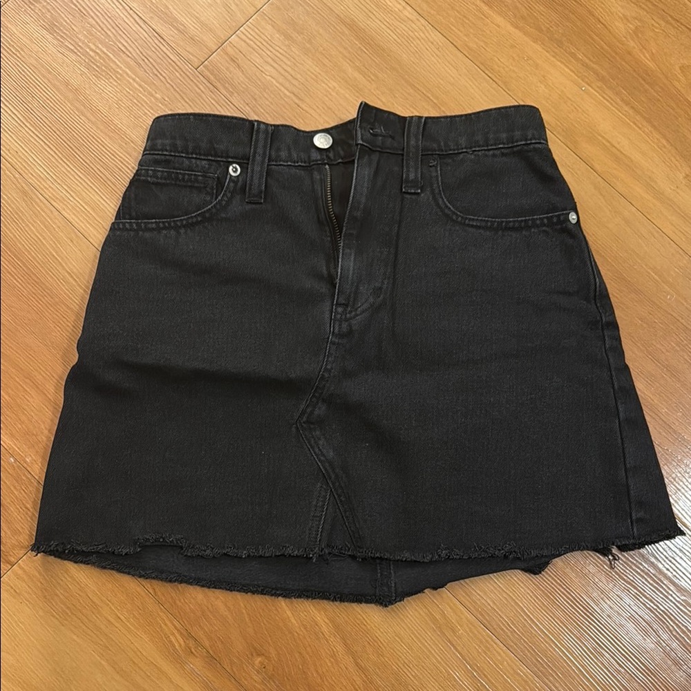 Madewell Black Denim Mini Skirt